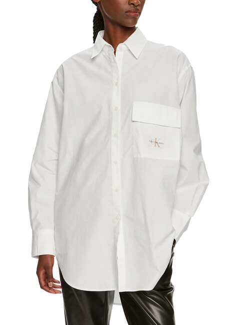 CALVIN KLEIN CK JEANS Camisa de manga larga de gran tamaño blanco brillante - Camisas