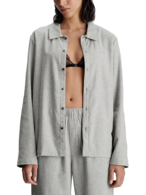 CALVIN KLEIN CK Camisa de pijama de franela brezo gris - Pijamas de mujer