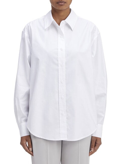CALVIN KLEIN CK Camisa de manga larga de corte relajado blanco brillante - Camisas