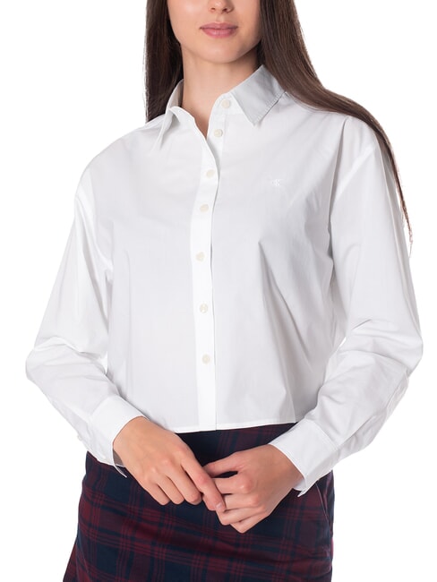 CALVIN KLEIN CK JEANS Camisa de algodón de manga corta y larga blanco brillante - Camisas