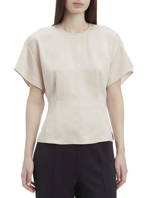 CALVIN KLEIN CK Camisa de satén de manga corta mañana gris - Camisas