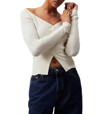 CALVIN KLEIN CK JEANS Cárdigan de canalé con botones - Suéteres de mujer