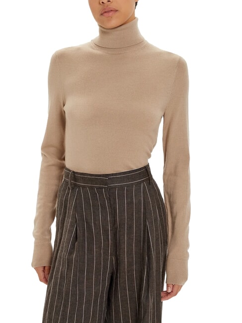 CALVIN KLEIN CK Suéter de cuello alto de lana de corte entallado ánfora - Suéteres de mujer