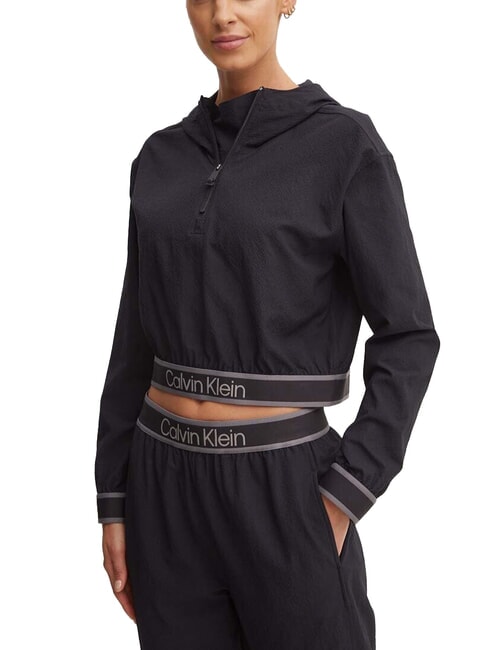 CALVIN KLEIN CK PERFORMANCE Chaqueta de tejido técnico con capucha belleza negra - Chaquetas de mujer