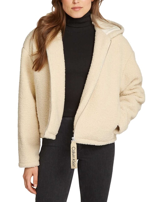 CALVIN KLEIN CK JEANS Chaqueta polar con capucha y cremallera completa neblina del puerto - Chaquetas de mujer