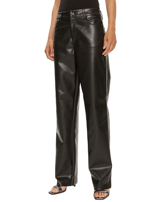 CALVIN KLEIN CK JEANS Pantalones rectos de cintura alta ck negro - Pantalones de mujer