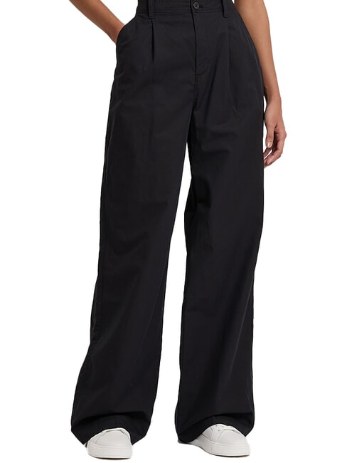 CALVIN KLEIN CK JEANS Pantalones chinos de pierna ancha y pierna recta ck negro - Pantalones de mujer