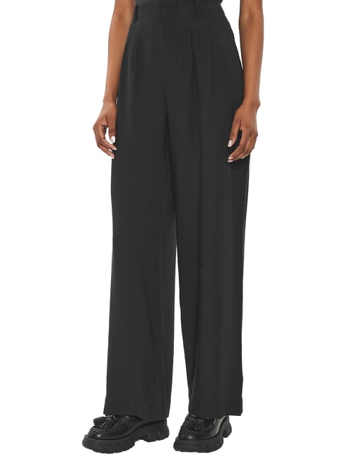 CALVIN KLEIN CK JEANS Pantalones de cintura alta con pinzas ck negro - Pantalones de mujer