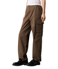 CALVIN KLEIN CK JEANS Pantalones cargo de algod&oacute;n cepillado - Pantalones de mujer