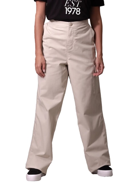 CALVIN KLEIN CK JEANS Pantalones cargo de algodón cepillado pelícano - Pantalones de mujer