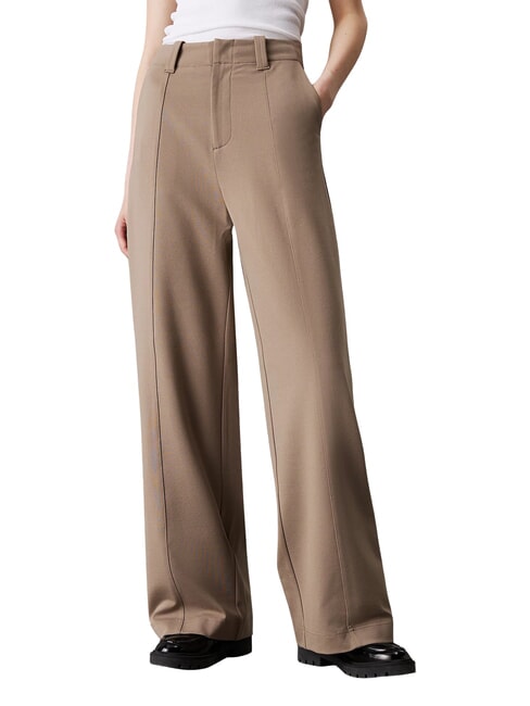 CALVIN KLEIN CK JEANS Pantalones de jersey de pierna ancha abigarrado - Pantalones de mujer