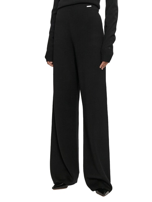 CALVIN KLEIN CK Pantalones de punto de pierna ancha ck negro - Pantalones de mujer
