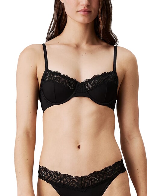 CALVIN KLEIN CK Sujetador con aros y encaje negro - Ropa interior femenina