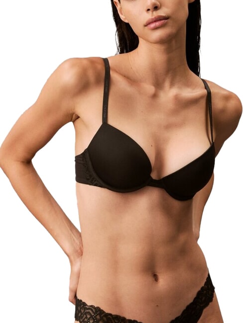 CALVIN KLEIN CK Sujetador push-up de cuello profundo negro - Ropa interior femenina