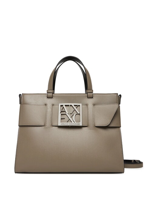 ARMANI EXCHANGE A|X BUCKLE Comprador de mano, con bandolera lubina marrón - Bolsos Mujer
