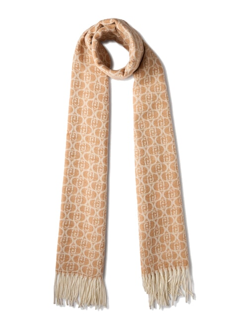LIUJO MONOGRAM Estola con logo de monograma camello - Bufandas