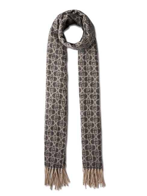LIUJO MONOGRAM Estola con logo de monograma NEGRO - Bufandas