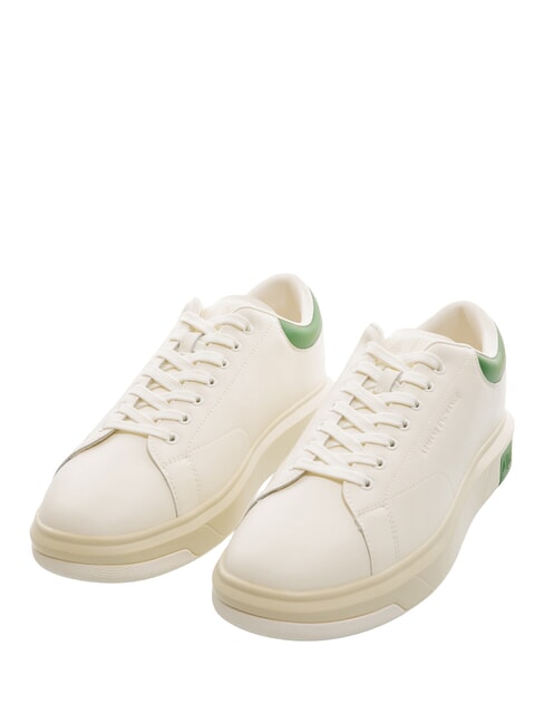 ARMANI EXCHANGE ACTION Zapatillas de cuero blanco roto + jardín formal - Zapatos Hombre