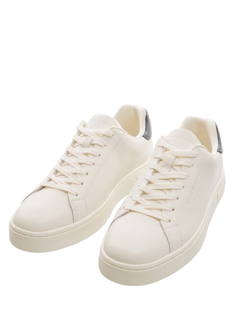 ARMANI EXCHANGE A|X COURTSIDE Zapatillas de cuero blanco roto + azul marino intenso - Zapatos Hombre