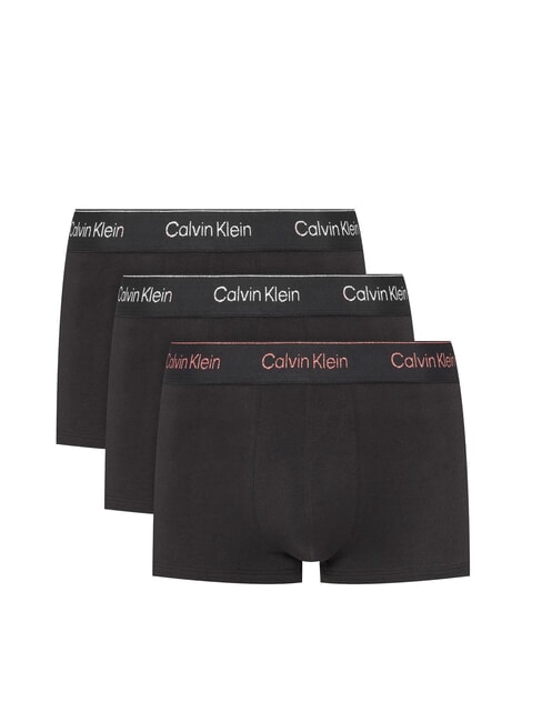 CALVIN KLEIN CK 3 bóxers elásticos con logo de lurex b- plata, rojo, lurex plateado lgs - Calzoncillos de hombre