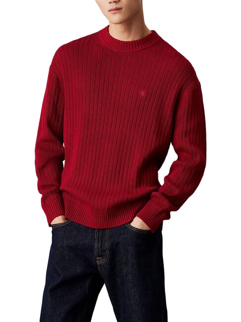 CALVIN KLEIN CK JEANS Suéter de cuello redondo de corte regular lagar - Suéteres de los hombres