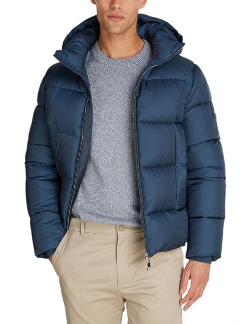 CALVIN KLEIN CK Chaqueta acolchada con capucha fija tinta - Chaquetas de plumas para hombre