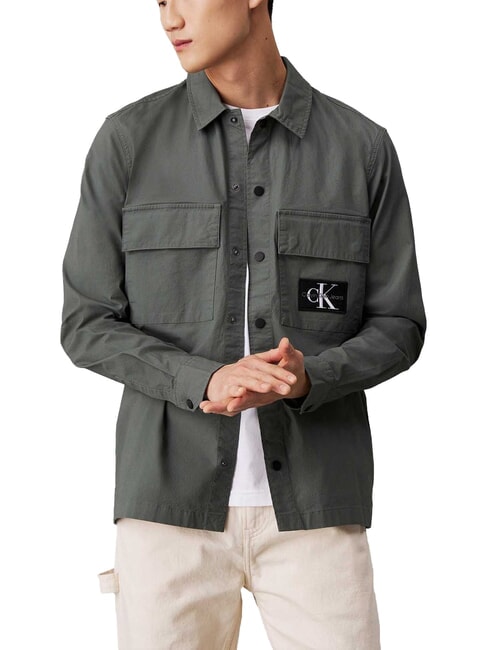 CALVIN KLEIN CK JEANS Camisa cargo de manga larga de corte relajado gris infinito - Camisas de hombre