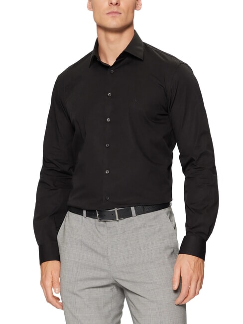 CALVIN KLEIN CK Camisa elástica, corte regular. ck negro - Camisas de hombre