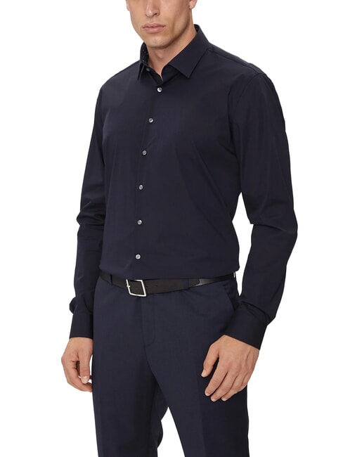 CALVIN KLEIN CK Camisa de popelina de algodón de corte entallado cielo nocturno - Camisas de hombre