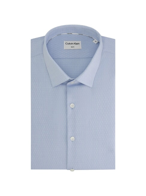 CALVIN KLEIN CK Camisa de manga larga de corte entallado que no necesita planchado vista azul - Camisas de hombre