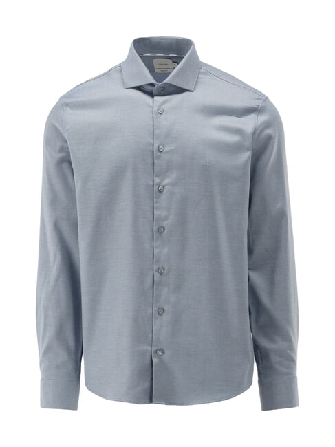 CALVIN KLEIN CK Camisa casual de manga larga elástica cielo nocturno - Camisas de hombre