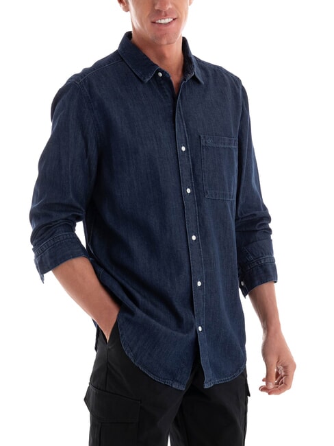 CALVIN KLEIN CK Camisa vaquera de corte regular mezclilla oscura - Camisas de hombre