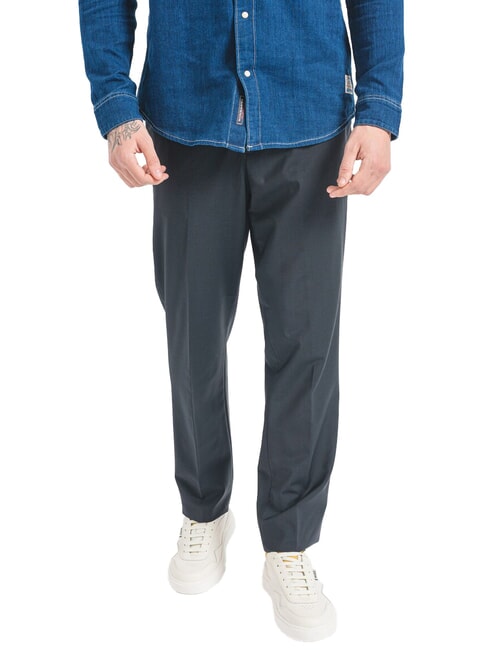 CALVIN KLEIN CK Pantalones de mezcla de lana de corte entallado negro - Pantalones