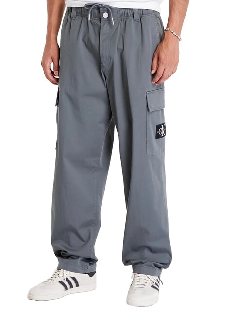 CALVIN KLEIN CK JEANS Pantalones cargo rectos regulares gris infinito - Jeans