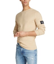 CALVIN KLEIN CK JEANS Suéter de cuello redondo y manga larga con diseño de gofre - camiseta