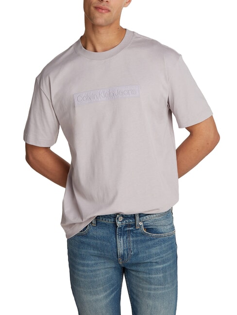 CALVIN KLEIN CK JEANS Camiseta de corte regular con bordado Box Tee gaviota gris - camiseta