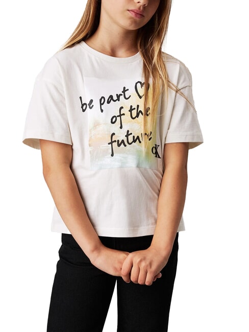 CALVIN KLEIN CK KIDS Camiseta de manga corta con estampado marfil - Camiseta niño