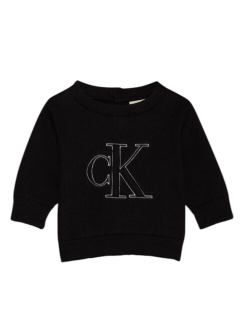 CALVIN KLEIN CK KIDS Suéter de cuello redondo para recién nacidos ck negro - Peleles y conjuntos para bebé
