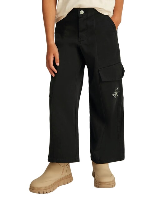CALVIN KLEIN CK KIDS Pantalones cargo de algodón para niñas ck negro - pantalones para niños