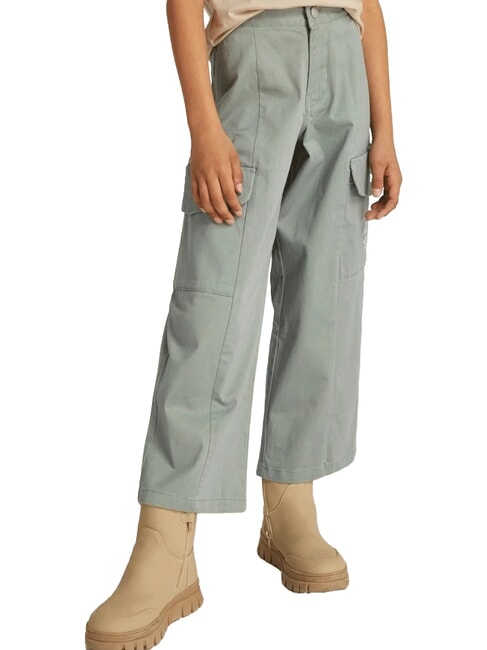 CALVIN KLEIN CK KIDS Pantalones cargo de algodón para niñas verde meteorito - pantalones para niños