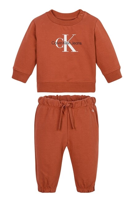CALVIN KLEIN CK KIDS Sudadera y pantalón de bebé castaño - Peleles y conjuntos para bebé