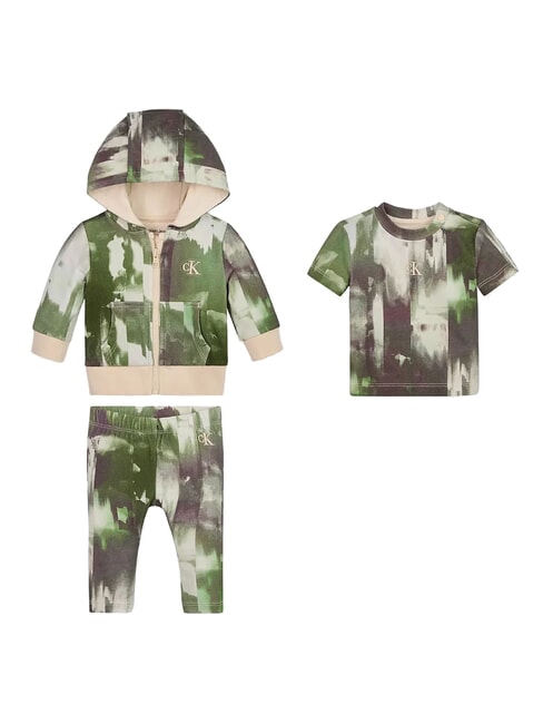 CALVIN KLEIN CK KIDS Set de regalo de 3 piezas: camiseta, pantalón y sudadera para recién nacido AOP holográfico - Peleles y conjuntos para bebé
