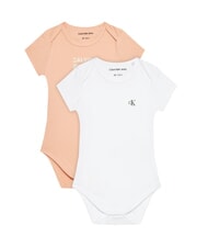 CALVIN KLEIN CK KIDS Conjunto de 2 bodies para bebé arena rosada / blanco brillante - Peleles y conjuntos para bebé - 1