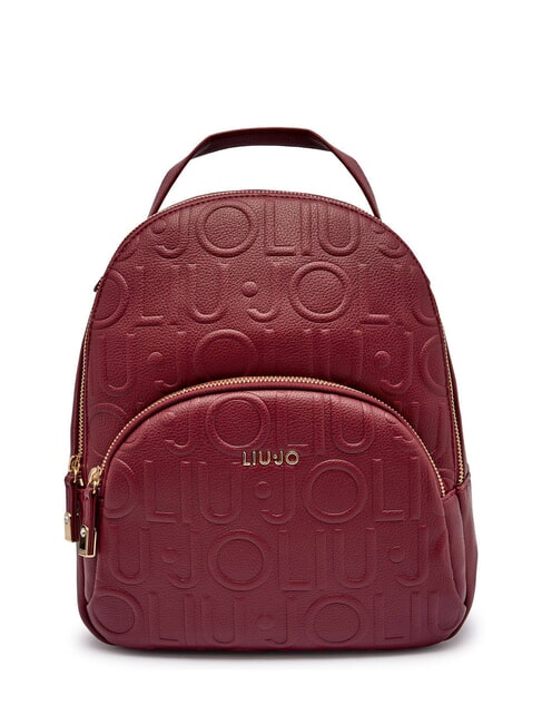 LIUJO MANHATTAN Mochila mediana con logo en relieve vino tinto - Bolsos Mujer