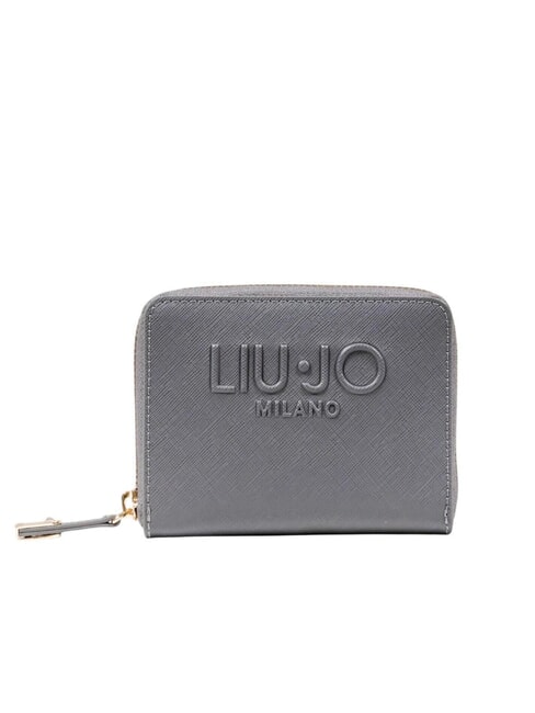 LIUJO CALIWEN Cartera mediana saffiano con cremallera alrededor antracita - Carteras Mujer
