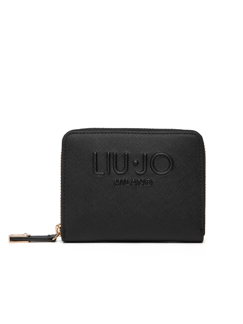 LIUJO CALIWEN Cartera mediana saffiano con cremallera alrededor NEGRO - Carteras Mujer