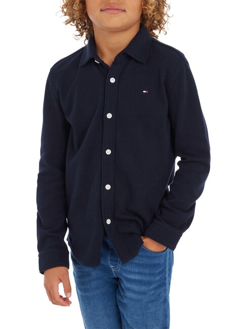 TOMMY HILFIGER TH KIDS Camisa de algodón cielo del desierto - camisas para niños