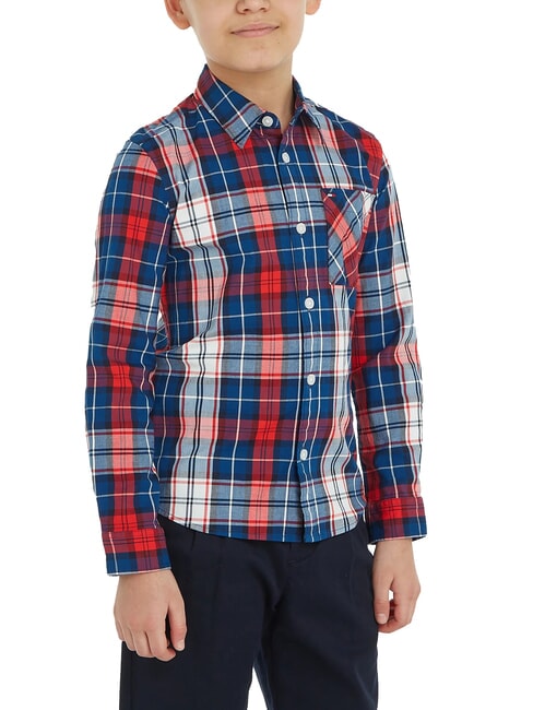 TOMMY HILFIGER TH KIDS Tartan Camisa de algodón cheque azul - camisas para niños