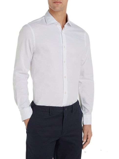 TOMMY HILFIGER TH  Camisa de algodón, mangas largas blanco óptico - Camisas de hombre