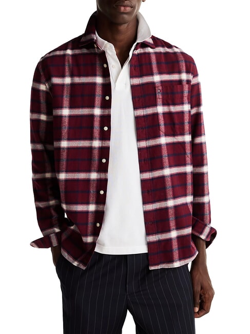 TOMMY HILFIGER TH TARTAN Camisa de algodón rojo intenso / multicolor - Camisas de hombre